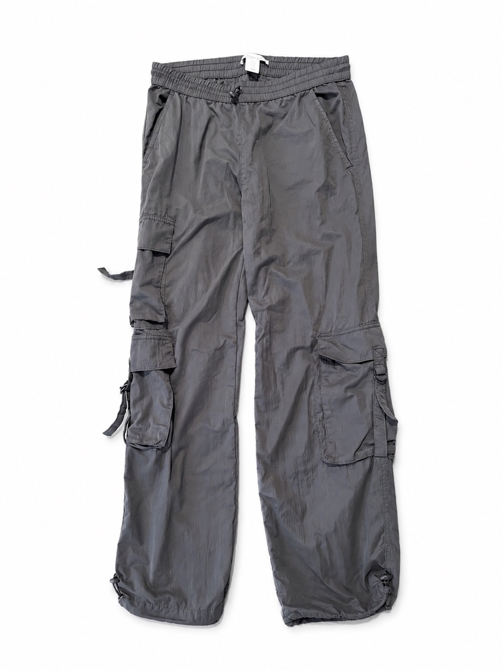 C&C California Women’s Gray Cargo Parachute Pants XS Drawstring Utility